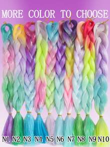 1/3pcs Shiny Sequin Braided Wig, 24 Inch Pre-Stretched Synthetic Metallic Fiber Ombre Hair Extensions, Braid Hair Accessories, Suitable For Women & Girls Attending Music Festivals - Multicolor - View 2