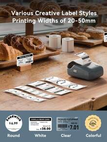 NiiMbot NlIMBOT B1 Mini Thermal Printer 2 Inch Bluetooth Wireless Auto Identification Portable Label Printe For School Home Business Sticker Label Making Machine Compatible With Mobile Phones And Compute - Lake Blue Gray - View 5