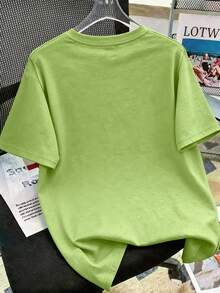 Kaos Cetak Huruf Personalisasi untuk Remaja Laki-laki, Kaos Lengan Pendek Longgar Kasual Anak-anak, Atasan Leher Bulat - Hadiah Musim Panas Sempurna untuk Sekolah dan Aktivitas Luar Ruangan, Cocok untuk Musim Semi dan Musim Panas - Mint Green - View 2