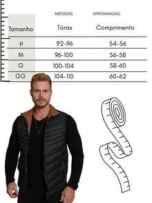 Men's Double-Sided Puffer Vest With Zipper For Winter - Azul Marino - Ver 2