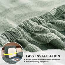 1pc Zebra Print Sofa Cover, Jacquard High Elastic Removable Sofa Cushion Cover, Suitable For Kitchen, Living Room, Bedroom, Study And Other Occasions - Multicolor - View 6