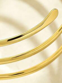YUNCHUN Pulseira feminina plus size delicada em liga metálica, design minimalista, modelo básico, ideal para uso diário. Pulseira elegante em formato de roda de metal, perfeita como presente para o Dia dos Namorados, Dia das Mães, aniversários e outras ocasiões especiais para mães, namoradas e amigas. - Ouro - Ver 5