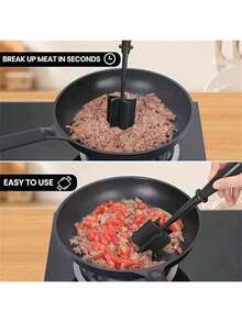 1pc,Meat Chopper, Meat Shredder, Heat Resistant Pulverizer Suitable For Hamburger Meat Ground Beef Smasher Shredder Top-Quality Meat Masher Grinder For Crafting Burgers, Beef, Turkey, And More - Multicolor - View 5