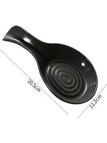 1pc/2pcs PP Spoon Rest, Soup Spoon Holder, Spoon Pad, Shared Spoon Holder, Heat Insulation, Kitchen - 黑-a - 查看 2