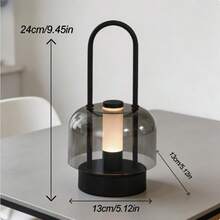 xoddi Cordless Rechargeable LED Wireless Desk Lamp Touch Control Dimmable Night Light, Portable Battery Powered Hand Lantern Camping Light, Modern Retro Table Lamp For Bedroom Nightstand Living Room Dorm Home Office Kitchen Café Bar Patio Dinner Gaming, Aesthetic Room Decoration Great Back To School Housewarming Thanksgiving Gift - Black - View 4