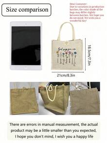 Túi tote vải lanh in họa tiết đơn giản, thích hợp cho du lịch, làm quà tặng, túi mua sắm trang trí bằng cúc, túi xách hai quai, có thể tái sử dụng, thích hợp cho đám cưới, sinh nhật, đi biển, lễ hội, cũng thích hợp cho sinh viên tốt nghiệp, thanh thiếu niên, sinh viên năm nhất, năm hai, sinh viên đại học, học sinh trung học, hoạt động ngoài trời, du lịch và mùa tựu trường. - Nhiều màu - Xem 6