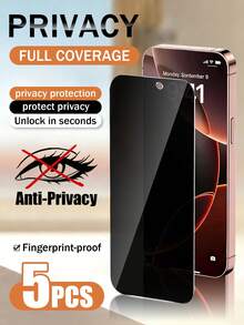 Yezodawee 适用于 17 Pro Max [6.9 英寸] 的 5 片装磨砂防窥屏保护膜，有效防止他人窥视屏幕内容，仅正面可见。防眩光防指纹涂层，减少眼部疲劳，保持屏幕清洁。日常办公居家必备保护。防水防摔防刮。母亲节礼物、周年纪念礼物、生日礼物。 - 黑色 - 查看 22