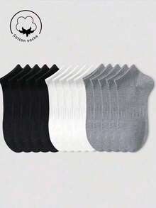 3/6/9/12 Pairs Women 4-Season Cotton Socks, Breathable Mesh, Moisture-Wicking Soft Fabric, For Sports Casual Business Daily Wear, Random Colors - Multicolor - View 2