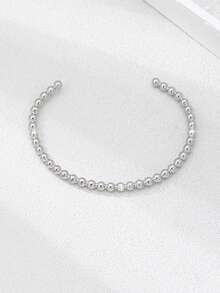 1pc Bohemian Style Hollow Beaded Bracelet, Suitable For Daily Wear - Silver - View 8