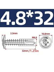 50件套410不锈钢十字自攻螺丝，适用于金属板、木材、PVC塑料，配螺丝刀，木螺丝，金属板螺丝 - 多款式 - 查看 5
