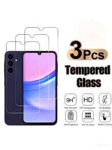 [3 Gói] Miếng dán màn hình cường lực Galaxy, độ cứng 9H, chống trầy xước, không bọt khí, dễ lắp đặt, tương thích với Galaxy S23 FE, Galaxy A15/A15 5G, A16, A17, A37, A57, A25 5G, A05s/A05, A14, A24, A34 5G, A54 5G, A14, A04e, A04/A04s, A13 5G, A23 5G, A03, A13, A14 5G, A16 5G - Trong sáng - Xem 2