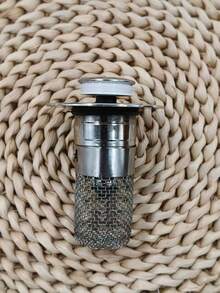 1个带过滤篮的弹出式浴室水槽排水器 - 防异味、耐用塑料材质，按压式弹簧芯，适用于洗脸盆，包含网状过滤器，圣诞装饰 - 銀色 - 查看 6
