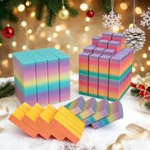 3D Printed Puzzle Cube, Gradient Color Modular Relaxation Cube, Multi-Functional Fidget Toy, Relieve Anxiety - Multicolor - View 3