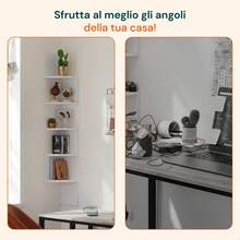 Avilia Scaffale Angolare Bianco a 5 Ripiani Salvaspazio per Casa - Bianco - Visualizzare 10