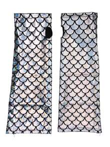 1 双永恒闪耀美人鱼鳞片手套，全息渐变露指手套，适用于派对、嘉年华、角色扮演服装配饰、旅行、节日 - 彩色 - 查看 7