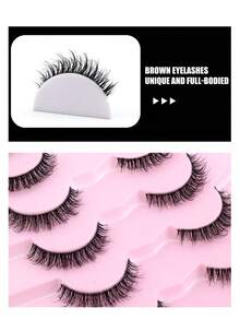 7 Pairs Short Fluffy 5D Multi-Layer Messy Invisible Wispy False Eyelashes, Comfortable Soft Realistic Lashes, Full Strip Lashes For Daily Wear & Party - View 5