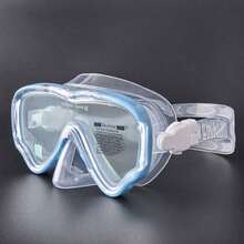 Adult Diving Mask, Tempered Glass One-Piece Mask, Anti-Fog Waterproof Eye Protection, Outdoor Water Sports Swimming Goggles, Beach Essentials, Beach Accessories, Pool Float - Xanh 2 - Xem 1