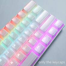 Bộ 136 phím đa màu (Trắng/Hồng/Tím/Xanh dương) chất liệu Crystal Jelly, làm từ nhựa PC trong suốt, tương thích với switch MX, phím cách 6.25U, phù hợp với bàn phím cơ 61, 64, 68, 82, 84, 87, 96, 98, 100, 104, 108 phím. Phong cách tối giản, bộ phím tự chế dành cho bàn phím cơ. - Khắc 136 phím - Xem 2