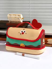 1pc 2026 New Cute Cartoon Dirt-Resistant Student Pencil Case, Extra Large Capacity Desktop Multi-Pocket Design Pencil Box, Multifunctional Dorm Cosmetic Bag, Can Store Calculator, Notebook And Pens - Suitable For School, Office And Travel - Suitable For Students, Professionals, Male And Female, School Stationery Storage Box, Multifunctional Storage Box, Secure Zipper Closure, Pencil Case - Multicolor - View 12