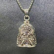 AD Angel 不鏽鋼驅魔鈴，復古龐克騎行裝飾鈴，淺灰色通用改裝配件，適用於摩托車與自行車 - 槍砲玫瑰 - 查看 2