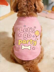 1 chiếc quần áo cho chó cưng, áo vest co giãn mùa xuân/hè cho chó Poodle/Teddy, in hình hoạt hình dễ thương, áo vest co giãn nhẹ cho chó/mèo cưng mùa hè, quần áo in hình thoáng khí. - Hồng - Xem 5
