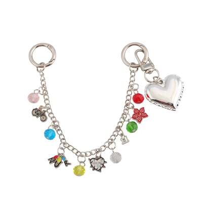 Bộ quà tặng tình bạn gồm 1 món, đồ trang trí in ngôn ngữ lạ, mặt dây chuyền hình bóng đèn trái tim, móc khóa hình trái tim, quà tặng tiệc tùng.