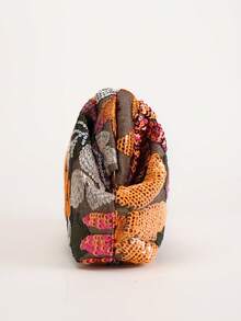 Tas Clutch Wanita Gaya Bohemian dengan Bordir Bunga dan Payet, Tas Malam Mewah Bermotif Acak Bergaya Vintage, Cocok untuk Liburan Musim Panas, Pernikahan, dan Pesta - Jeruk - View 5