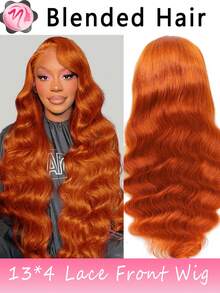 13*4蕾丝前额180%密度波浪真人发假发，蕾丝前额假发，预先拔毛，自然波浪卷，8-36英寸混色，黑色/棕色/酒红色/橙色 - S350 - 查看 2