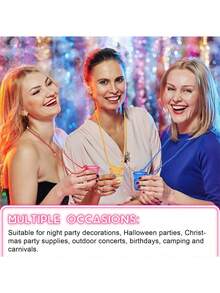 1-6pcs Plastic Bead Chain Necklace, Can Be Used As Mini Shot Glasses, Suitable For Birthday, Wedding, Christmas Party And Other Occasions, Practical High-Strength Colorful Transparent Mini Shot Glass Necklace, Suitable For Bachelor/Bachelorette Party, Bride & Groom Party, Birthday, Wedding, Holiday Parade And Other Occasions - Multicolor - View 7