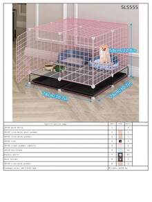 Extra Large Indoor Cat Cage Villa With Storage Cabinet And Litter Box, Spacious Freedom For Pet Cats - Multicolor - View 18