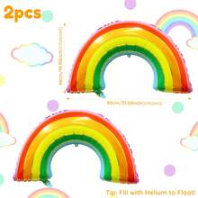 1/2pcs Rainbow Foil Balloons, Large Colorful Balloons Suitable For Children's Birthday Party Decoration, Photo Background, Baby Shower Party Decor - View 7