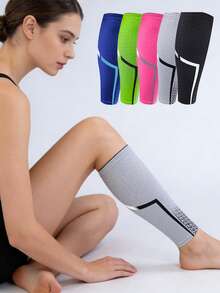 1pc Compression Leg Sleeve, Breathable Elastic Calf Support Suitable For Men And Women, Football, Fitness, Hiking, Cycling, Etc. - Multicolor - View 2