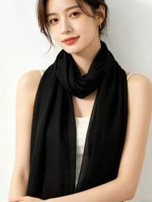 1 chiếc khăn quàng cổ thủ công màu đen, viền cuộn, đa năng, thích hợp sử dụng hàng ngày. - Nhiều màu - Xem 2