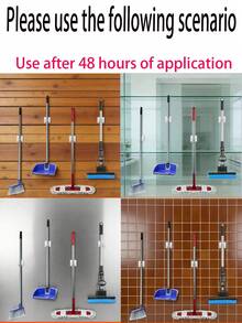 3 piezas Soporte para Trapeador y Escoba, Montado en Pared, Abrazadera Autoadhesiva para Escoba, Sin Necesidad de Perforar, Apto para el Hogar, Jardín, Garaje y Espacio de Almacenamiento, para Colgar Escoba y Recogedor - Multicolor - Ver 3