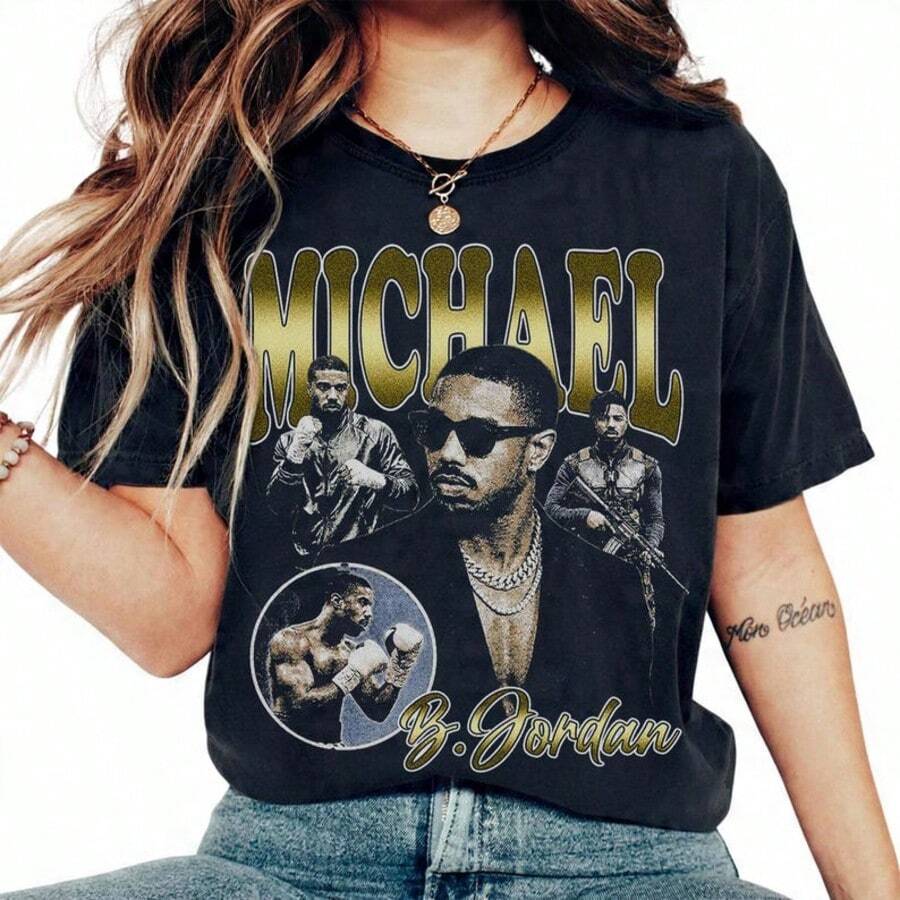 Michael B. Jo Rd An Movie 90s Styles Tee - 黑色 - 查看 1