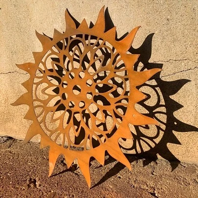 1pc Vintage Rusty Metal Sunflower Wall Sculpture, Garden Wall Art Decor (40cm), Perfect Gift For Gardening Enthusiasts