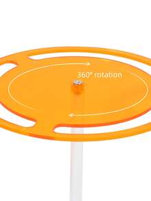 1 Giá đỡ trưng bày kính mắt thời trang bằng acrylic, màu cam rực rỡ, chất lượng cao, trong suốt, đế tròn xoay 360°, giá để kính mắt để bàn trong suốt. - trái cam - Xem 7