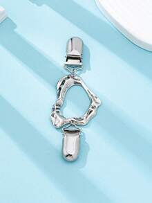 1 Pc Geometrical Cinch Pin For Women - Silver - View 2