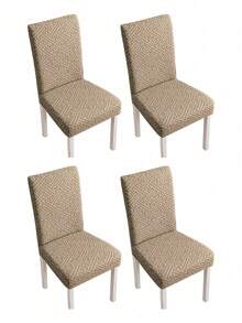 1-Piece Set, 4-Piece Set, Great Wall Pattern, L-Shaped Chair Cover, Home Goods, Dust-Proof And Elastic, Simple Style, All-In-One, Stool Cover, Wear-Resistant And Stain-Proof, Chair Cover, Suitable For Study, Living Room, And Various Other Places - Khaki - View 9