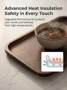 1 khay gỗ màu nâu, khay phục vụ bằng gỗ óc chó, có thể làm tăng thêm vẻ sang trọng cho bữa ăn, thích hợp để đựng thức ăn, đồ ăn nhẹ, đồ uống, sushi, bít tết, pizza, món tráng miệng, bánh ngọt, bánh mì, đồ ăn sáng, cà phê, trà và các món ăn đã chế biến khác. - Màu Tím - Xem 9