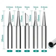 5件套纯铜900M烙铁头套装，内含裸铜电烙铁焊接工具 - 多色 - 查看 10