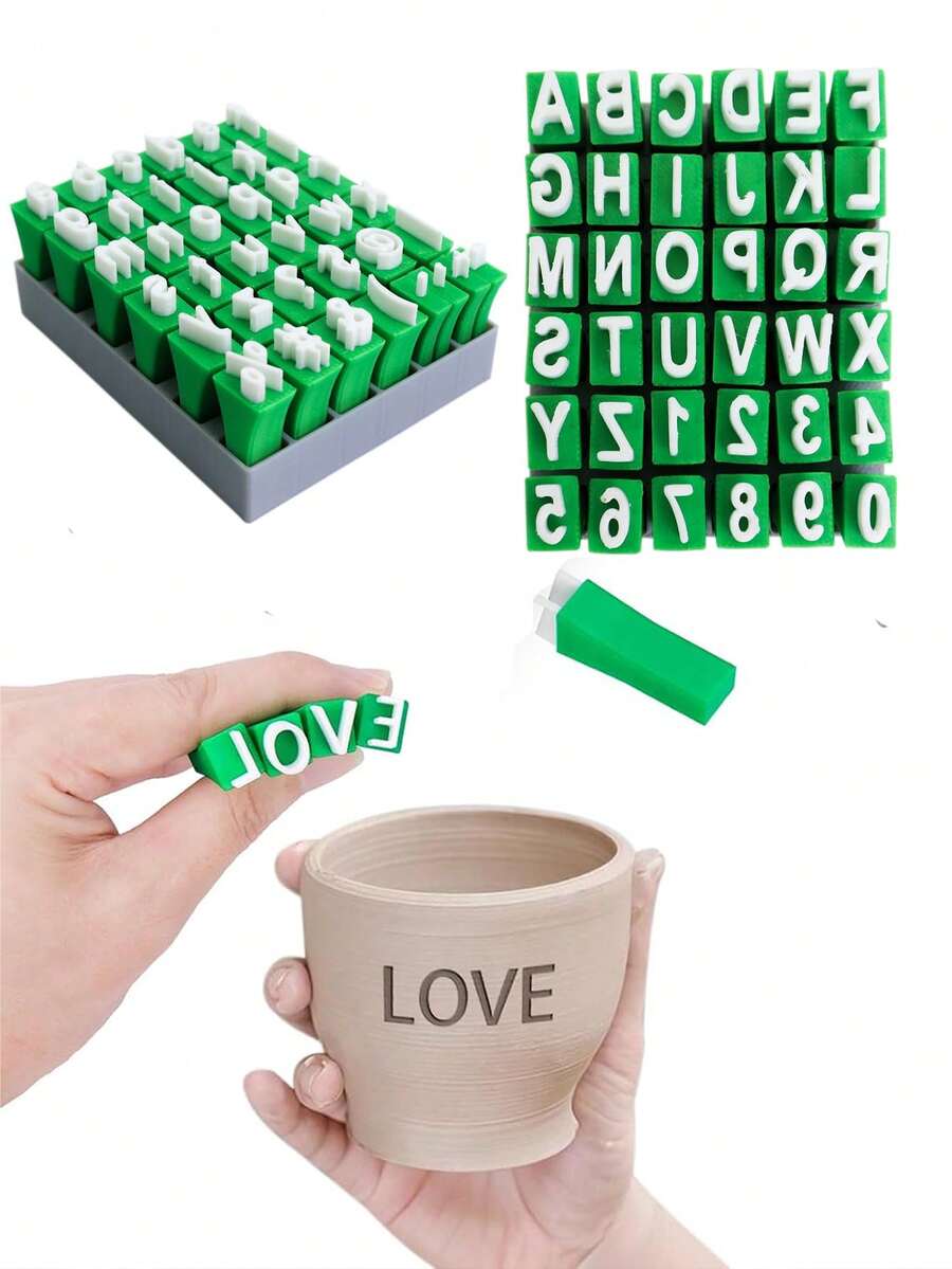Juego de sellos de letras mayúsculas o minúsculas de cerámica, sellos de letras, sellos de letras de arcilla, letras mayúsculas y números, letras minúsculas y símbolos, herramientas de repostería DIY para imprimir galletas de forma pequeña