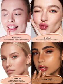 Pudaier 3-Piece Perfector Makeup Set: Primer + Foundation + Makeup Sponge, Long-Lasting And Smudge-Proof, Brightens Complexion, Refines Pores, Waterproof And Sweat-Resistant, Suitable For All Skin Types, Ideal For Daily Commute And Dates - 01 - View 5