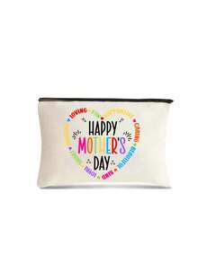 Borsa trucco per la Festa della Mamma, carina borsa con chiusura lampo a forma di cuore con citazione, borsa cosmetica portatile da viaggio come regalo per la Festa della Mamma, borsa da toilette da viaggio per articoli da toeletta, trucco, elementi essenziali da viaggio, borsa organizer portatile, borsa da spiaggia di grande capacità, borsa da viaggio, regalo ideale per mamma, moglie, nonna, ideale per onorare il regalo della Festa della Mamma, regalo di compleanno, regalo di Ringraziamento, elementi essenziali da viaggio, elementi essenziali da spiaggia - Multicolore - Visualizzare 14