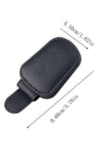 1pc Universal Car Sun Visor Glasses Clip - Made Of Anti-Slip PU Material, Glasses Holder With Quick Release Function, Firmly Holds Fashionable Glasses/Sunglasses, Fits All Vehicle Models - Multicolor - View 4