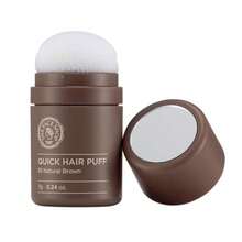 Quick Hair Puff - Polvo Capilar Coreano en Puff Cubre Canas y Raíz Retoque Disimula Zonas Despobladas y Da Volumen Aplicación Rápida Café Natural - como en la foto - Ver 8