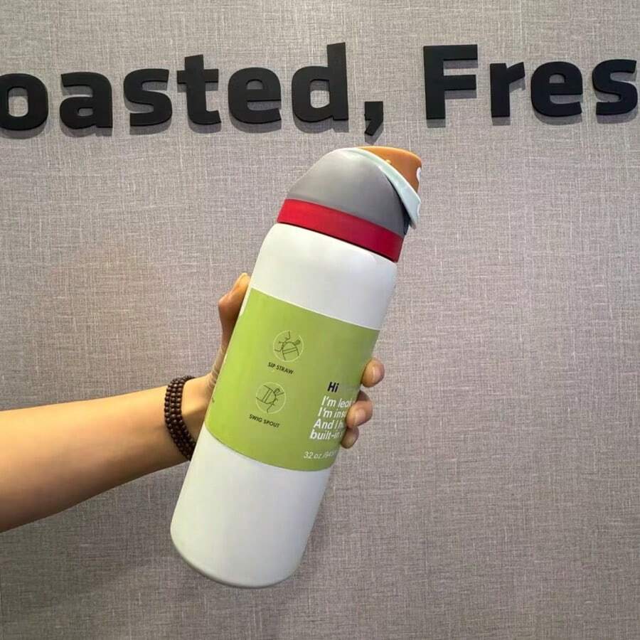 32oz Stainless Steel Insulated Tumblers - Double-Wall Vacuum Insulated, Travel Iced Coffee Cups, Available In Multiple Colors - Stylish & Sleek Design. Perfect For Travel, Home, Office, And Gifting; Suitable For Both Hot And Cold Beverages. - 米色 - 查看 1