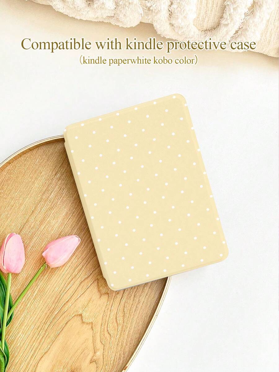 波点米白色小波点印花保护套，适用于 Kindle 10 代、Kindle 11 代、Kindle Paperwhite 5，电子书阅读器保护套，带自动唤醒/睡眠功能，轻巧便捷，完美贴合，保护您的阅读设备，浪漫礼物之选。 - 彩色 - 查看 1