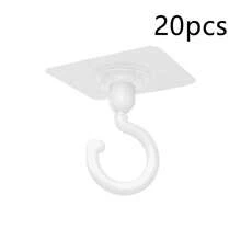 5 piezas Ganchos adhesivos de estilo moderno - Plástico montado en la pared, 360° giratorios y plegables, gran capacidad de carga para pared y techo - Multicolor - Ver 12