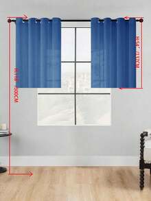 1 pièce Rideau transparent, rideau à œillets, rideau filtrant la lumière, rideau translucide, rideau léger, usage domestique/bureau, rideau en voile polyester de couleur unie moderne et minimaliste, adoucit la lumière, convient pour la chambre à coucher, le salon, le balcon, protection UV - Bleu azur - Voir 29